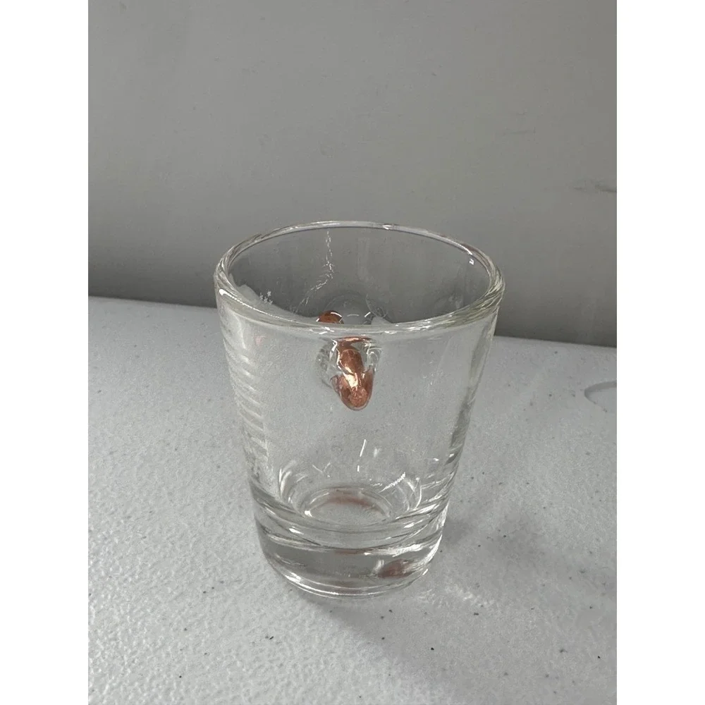 Handcrafted Shot Glass‎ Real Bullet Embedded USA Copper Trump American Freedom